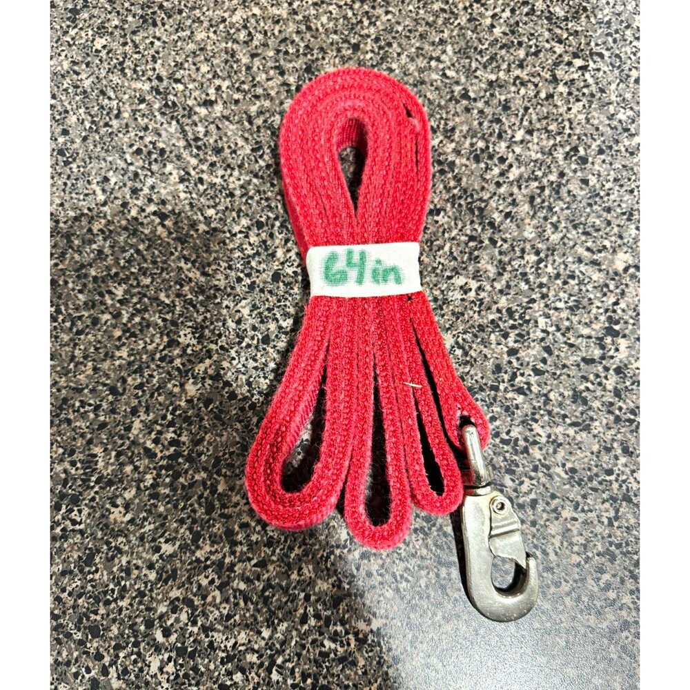 Hamilton 64in Red Nylon Standard Dog Leash for Large Dogs, Metal Snap Hook